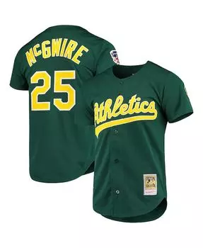 Мужское аутентичное джерси Mark McGwire Green Oakland Athletics 1997 Cooperstown Collection Mitchell & Ness, зеленый