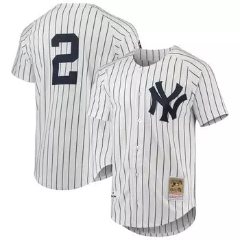 Мужское аутентичное джерси Mitchell & Ness Derek Jeter White New York Yankees 1997 Cooperstown Collection