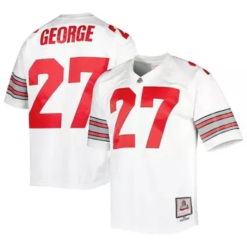 Мужское аутентичное джерси Mitchell & Ness Eddie George White Ohio State Buckeyes, цвет Osu White