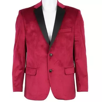 Мужское бархатное спортивное пальто приталенного кроя на заказ Bespoke, цвет Red Velvet