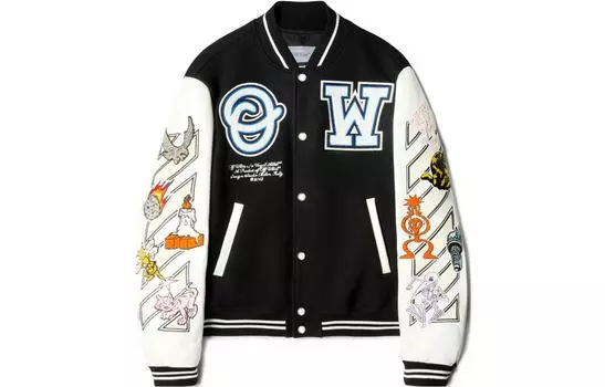 Мужское бейсбольное джерси OFF-WHITE, цвет Black