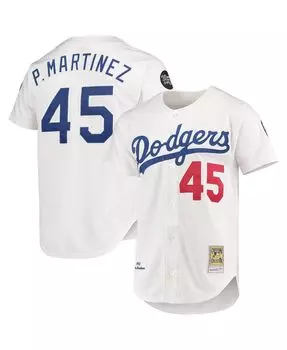 Мужское белое аутентичное джерси Pedro Martinez Los Angeles Dodgers 1993 Cooperstown Collection Home Mitchell & Ness