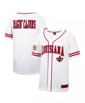 Мужское белое бейсбольное джерси louisiana ragin' cajuns free spirit с пуговицами на всю пуговицу Colosseum, белый