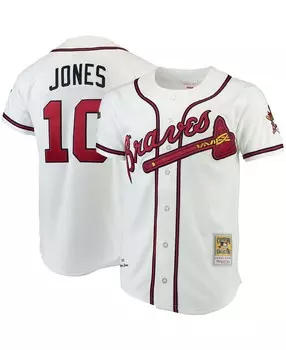 Мужское белое джерси Chipper Jones Atlanta Braves Authentic Mitchell & Ness
