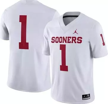 Мужское белое футбольное джерси Jordan Oklahoma Earlys #1 Dri-FIT Game