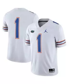Мужское белое игровое джерси №1 Florida Gators Jordan
