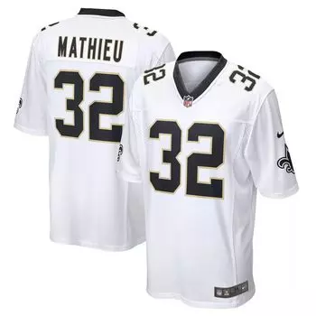 Мужское белое игровое джерси Tyrann Mathieu New Orleans Saints Nike