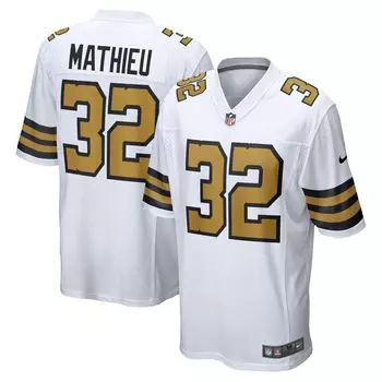 Мужское белое игровое джерси Tyrann Mathieu New Orleans Saints Player Nike
