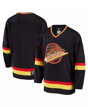 Мужское черное фирменное джерси vancouver canucks premier breakaway heritage Fanatics, черный