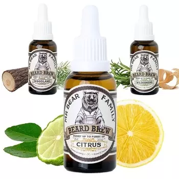 Мужское цитрусовое увлажняющее масло для бороды с маслом жожоба и арганы, 30 мл, Mr Bear Family