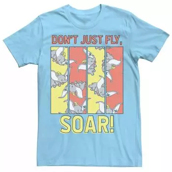 Мужское дамбо Не просто летай, пари! Винтажная футболка с плакатом и коллажем Disney