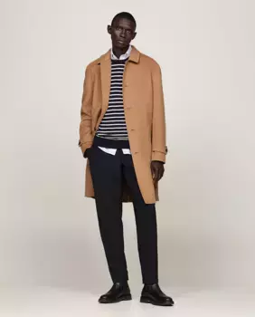 Мужское длинное шерстяное пальто Tommy Hilfiger, цвет Camel