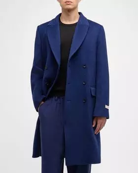 Мужское двубортное пальто Marni, цвет Navy/Blue