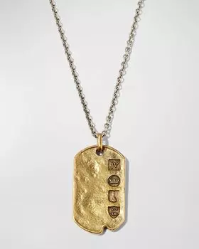 Мужское двухцветное ожерелье с подвеской в виде собачьей бирки John Varvatos, цвет Silver