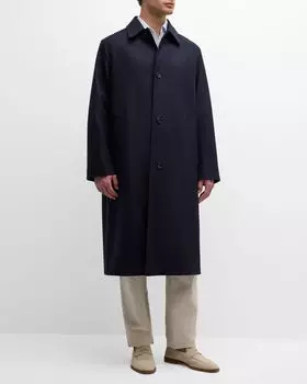 Мужское двустороннее пальто Yudaki Storm System Loro Piana, цвет China Blue/Prof