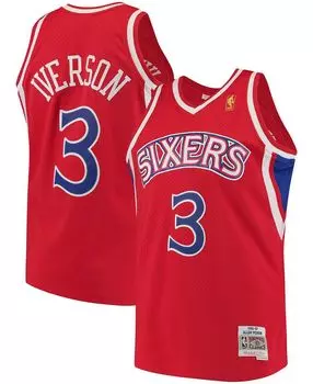 Мужское джерси Allen Iverson Red Philadelphia 76Ers 1996-97 Hardwood Classics Swingman Mitchell & Ness