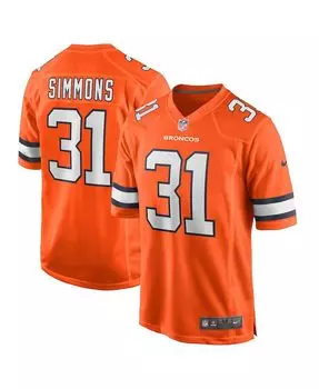 Мужское джерси justin simmons orange denver broncos alternate game jersey Nike