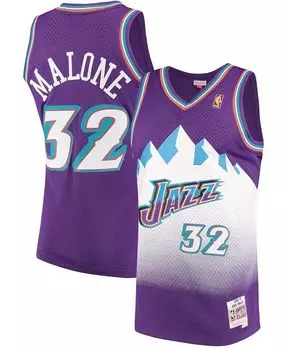 Мужское джерси Karl Malone Purple Utah Jazz 1996-97 Hardwood Classics Swingman Mitchell & Ness