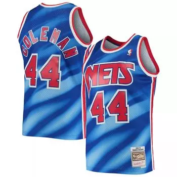 Мужское джерси Mitchell & Ness Derrick Coleman Blue New Jersey Nets 1993/94 Hardwood Classics Swingman Jersey
