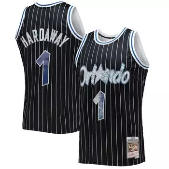 Мужское джерси Mitchell & Ness Penny Hardaway Black Orlando Magic 1994-95 Hardwood Classics 75th Anniversary Diamond Swingman