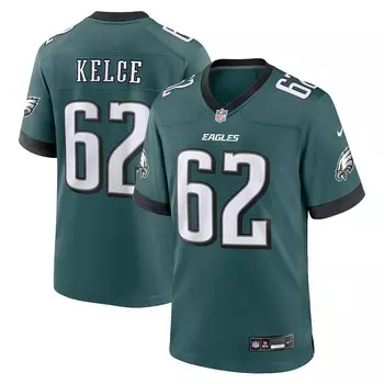 Мужское джерси Nike Jason Kelce Midnight Green Philadelphia Eagles Team Game, цвет Eag Green