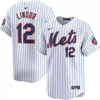 Мужское джерси Nike New York Mets Francisco Lindor #12 White Limited Vapor