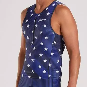 Мужское джерси с короткими рукавами LTD Tri Tank - Stars & Stripes ZOOT, синий белый
