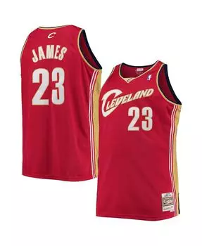 Мужское джерси Swingman LeBron James Wine Cleveland Cavaliers Big and Tall Hardwood Classics Mitchell & Ness
