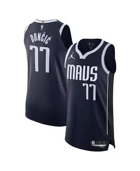 Мужское фирменное джерси темно-синего цвета Luka Doncic Dallas Mavericks Authentic Player — Statement Edition Jordan, синий