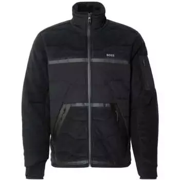 Мужское флисовое стеганое пальто Hugo Boss Snoozy, черное