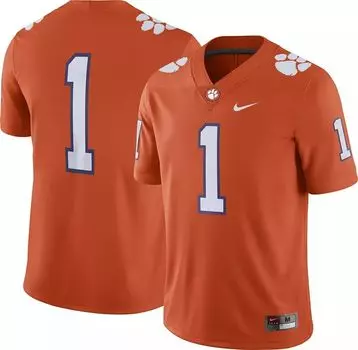 Мужское футбольное джерси Nike Clemson Tigers #1 оранжевое Dri-FIT Game