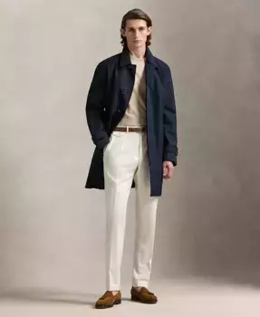 Мужское габардиновое пальто для прогулок Polo Ralph Lauren, синий