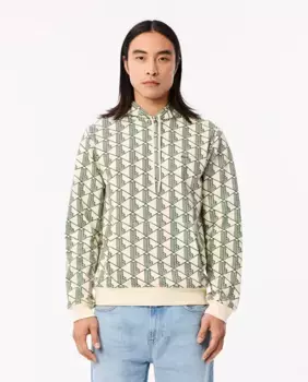 Мужское худи с монограммой Lacoste, белый