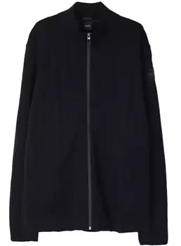 Мужское Hugo Boss с воротником стойкой из смеси хлопка Zardin 402-Темно-синий, синий