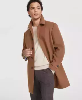 Мужское классическое меланжевое пальто Tommy Hilfiger, коричневый