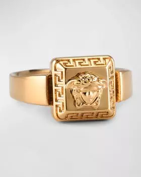 Мужское кольцо Медуза, цвет Versace Gold