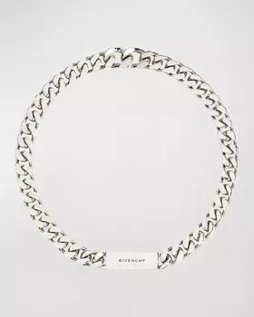 Мужское колье-цепочка с логотипом ID Givenchy, цвет Silvery