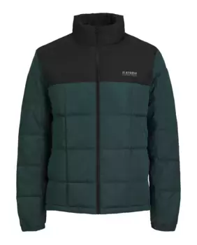 Мужское комфортное пальто с высоким воротником и застежкой-молнией Jack & Jones, зеленый
