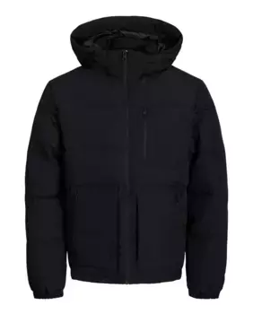 Мужское комфортное пальто с застежкой-молнией и высоким воротником Jack & Jones, черный