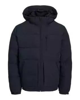 Мужское комфортное пальто с застежкой-молнией и высоким воротником Jack & Jones, темно-синий