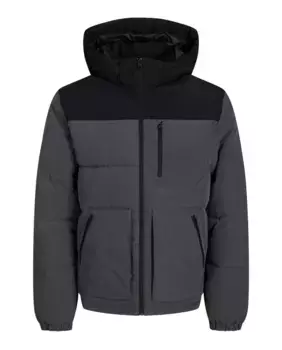Мужское комфортное пальто с застежкой-молнией и высоким воротником Jack & Jones, серый