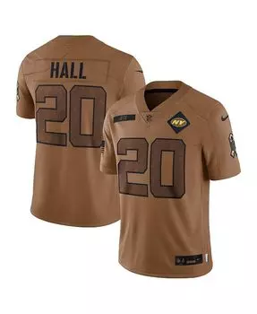 Мужское коричневое потертое джерси Breece Hall New York Jets 2023 Salute To Service Limited Nike, коричневый