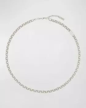 Мужское короткое колье с цепочкой серебристого цвета Givenchy, цвет Silvery