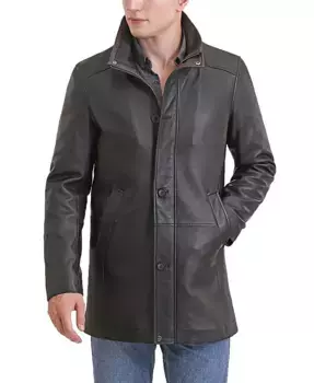 Мужское кожаное пальто Byron Car Coat BGSD, черный