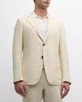 Мужское льняное спортивное пальто Oasi ZEGNA, цвет White Solid