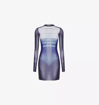 Мужское мини-платье из сетки с круглым вырезом Jean Paul Gaultier, мультиколор