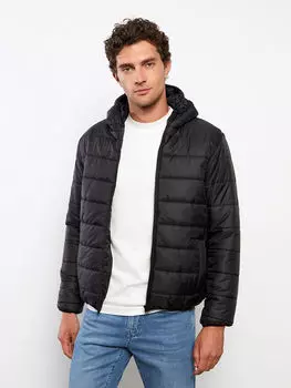 Мужское надувное пальто со стандартным рисунком с капюшоном LCW Eco