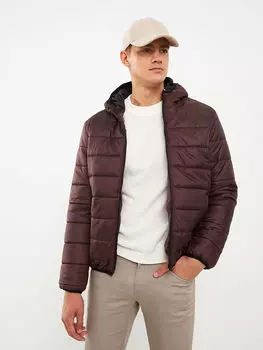 Мужское надувное пальто со стандартным рисунком с капюшоном LCW Eco