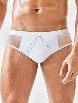 Мужское нижнее белье Manfinity Swimmode с бантом спереди, белый цвет
