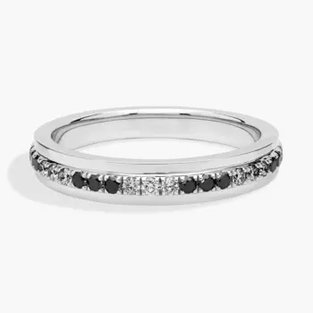 Мужское обручальное кольцо с черными и белыми бриллиантами из платины (3/8 карата) Blue Nile